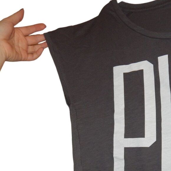 PINK Victoria's Secret Charcoal Tee with Bold Logo - Picture 4 of 11